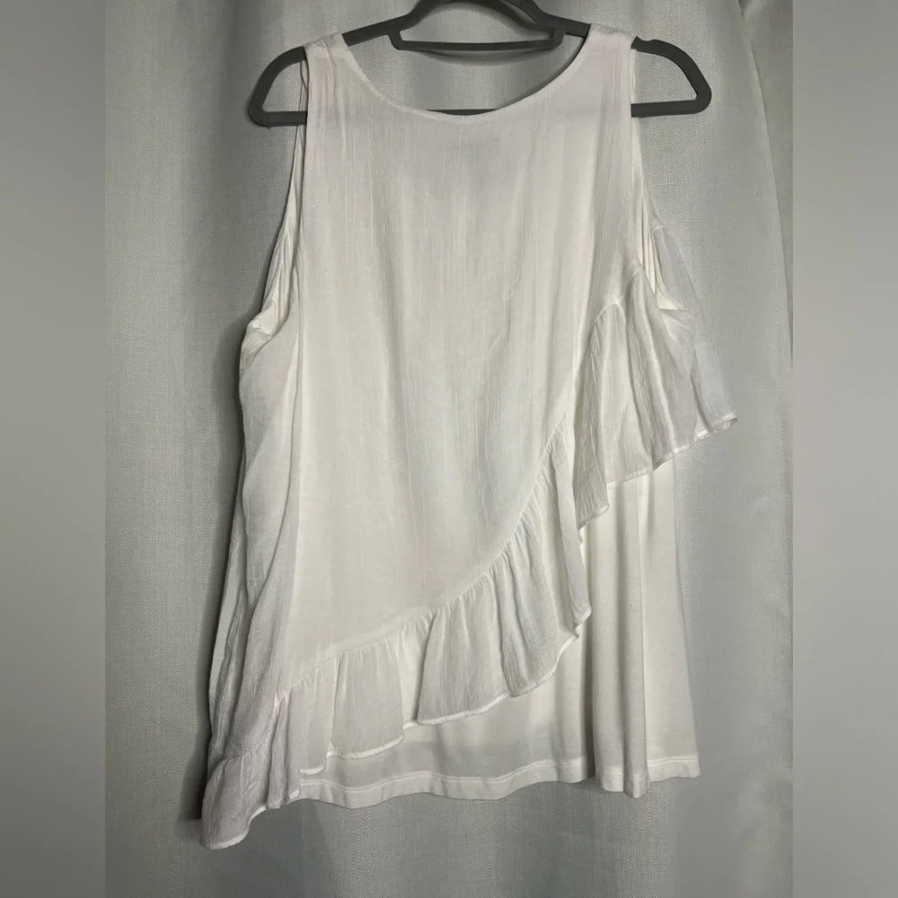 ALYX White Asymmetrical Layered Sleeveless Blouse XXL - Picture 2 of 9